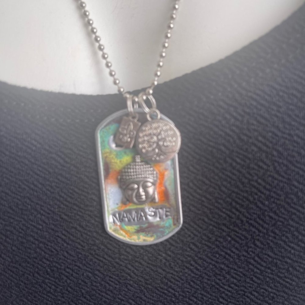Kate Mesta Love Nameste Dog tag